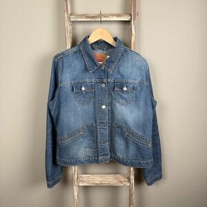 Vintage 2003 Levi Strauss Blue Denim‎ Buttton Front Jacket, Womens XL Jr
